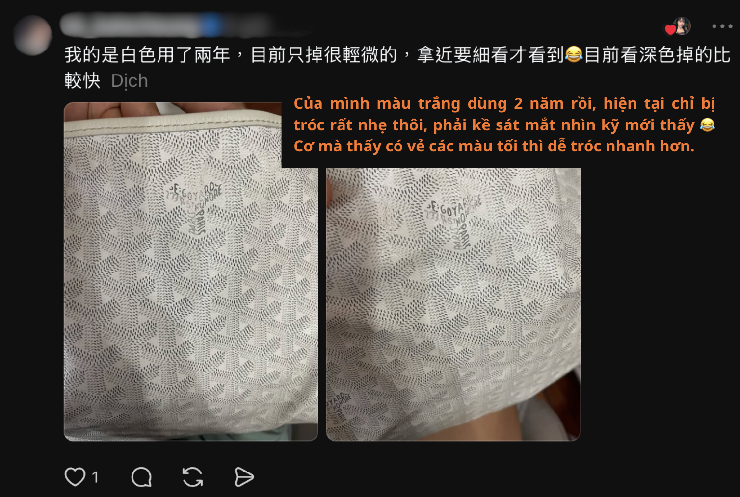 T&uacute;i Goyard 60 triệu tr&oacute;c sơn nham nhở như h&agrave;ng chợ, người d&ugrave;ng khuy&ecirc;n nhau n&eacute; gấp: "Cứu được ai th&igrave; cứu!"- Ảnh 5.