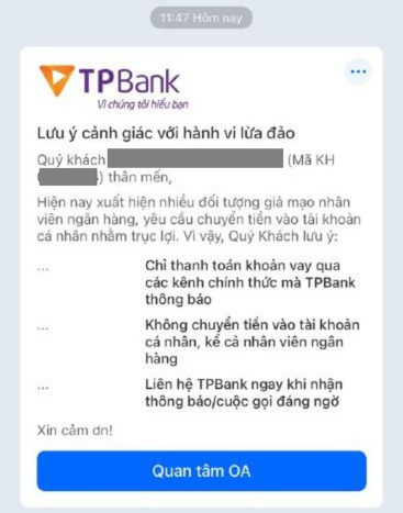 Một ngân hàng cảnh báo toàn bộ khách hàng KHÔNG thực hiện giao dịch chuyển khoản này- Ảnh 1.