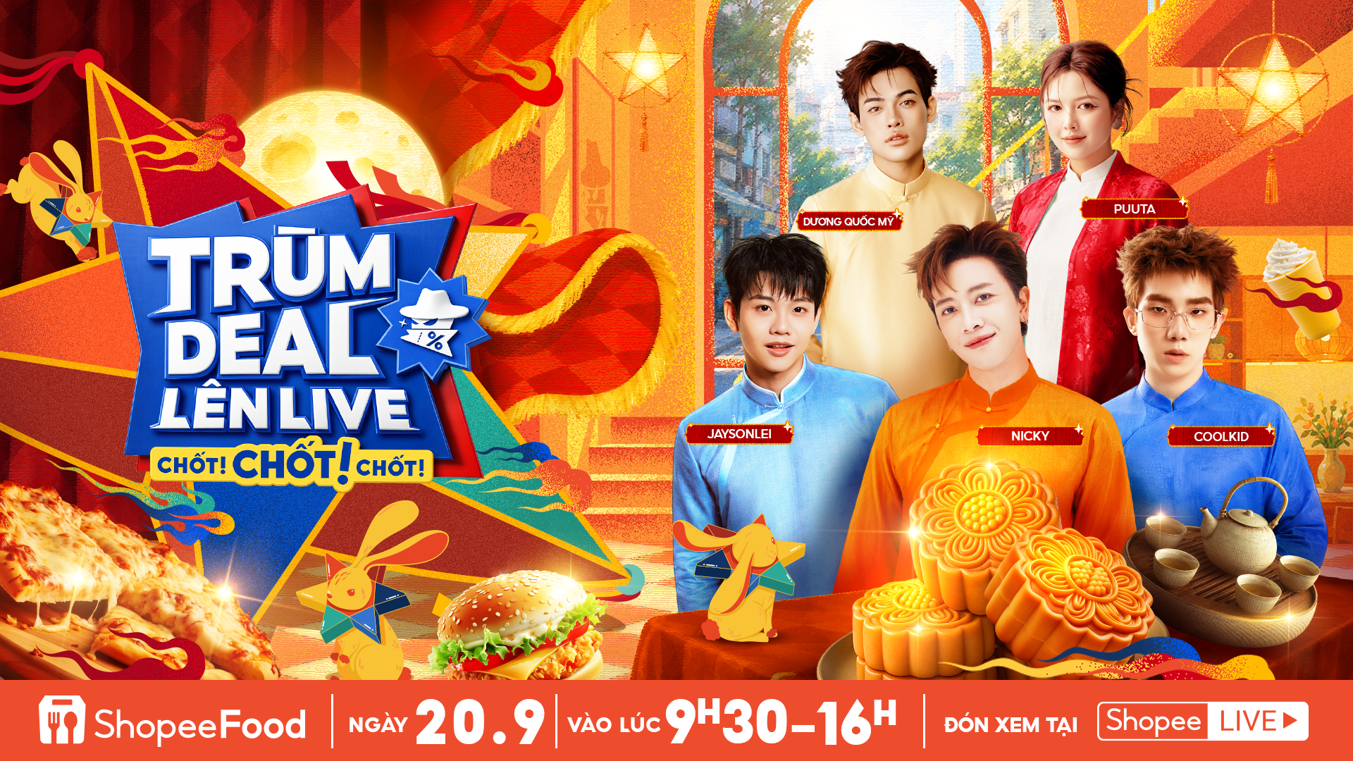 Chấn động m&ugrave;a Trung thu năm nay: ShopeeFood khao deal ph&aacute; cỗ giảm đến nửa gi&aacute; tại Tr&ugrave;m Deal L&ecirc;n Live 20/9 - Ảnh 2.