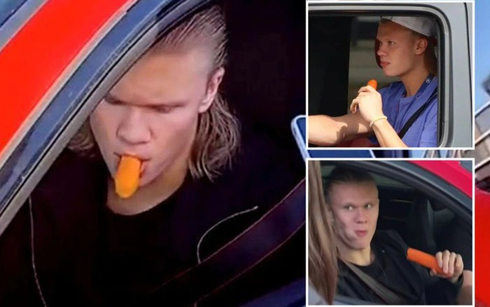 Thánh meme Haaland ăn cà rốt như ăn kẹo - Ảnh 1.