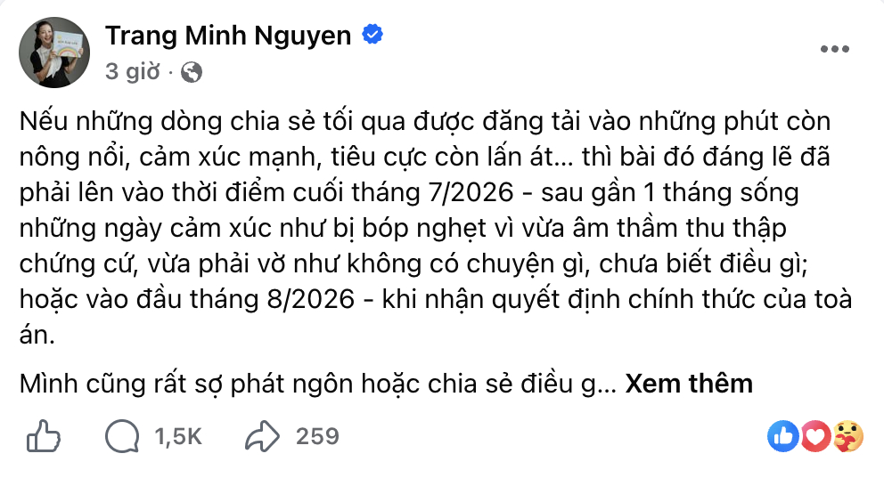 MC Minh Trang sau c&uacute; sốc t&acirc;m l&yacute; ly h&ocirc;n: &ldquo;Nếu l&agrave; 10 năm trước, c&oacute; lẽ m&igrave;nh cũng sẽ chọn im lặng&rdquo;- Ảnh 2.