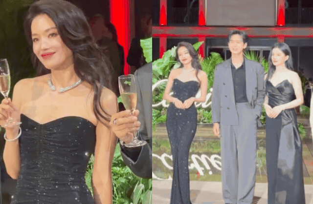 Thư Kỳ 50 tuổi ra sao khi đứng cạnh đ&agrave;n em k&eacute;m gần 2 con gi&aacute;p- Ảnh 1.