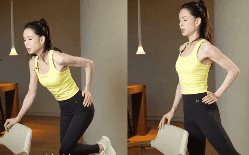 Tạm biệt tình trạng ngồi nhiều bị lép mông: Cùng Lý Nhược Đồng tập luyện săn chắc vòng 3 chỉ với một chiếc ghế- Ảnh 2.