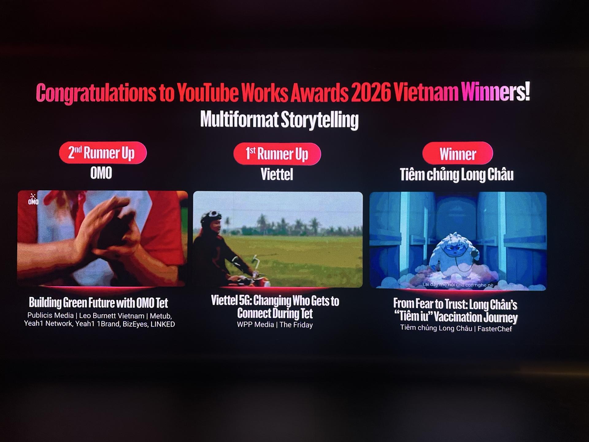 &rlm;Long Ch&acirc;u gi&agrave;nh giải thưởng Top 3 &ldquo;Best of Vietnam&rdquo; tại YouTube Works Awards Vietnam 2026&rlm;         &rlm; &rlm; - Ảnh 3.