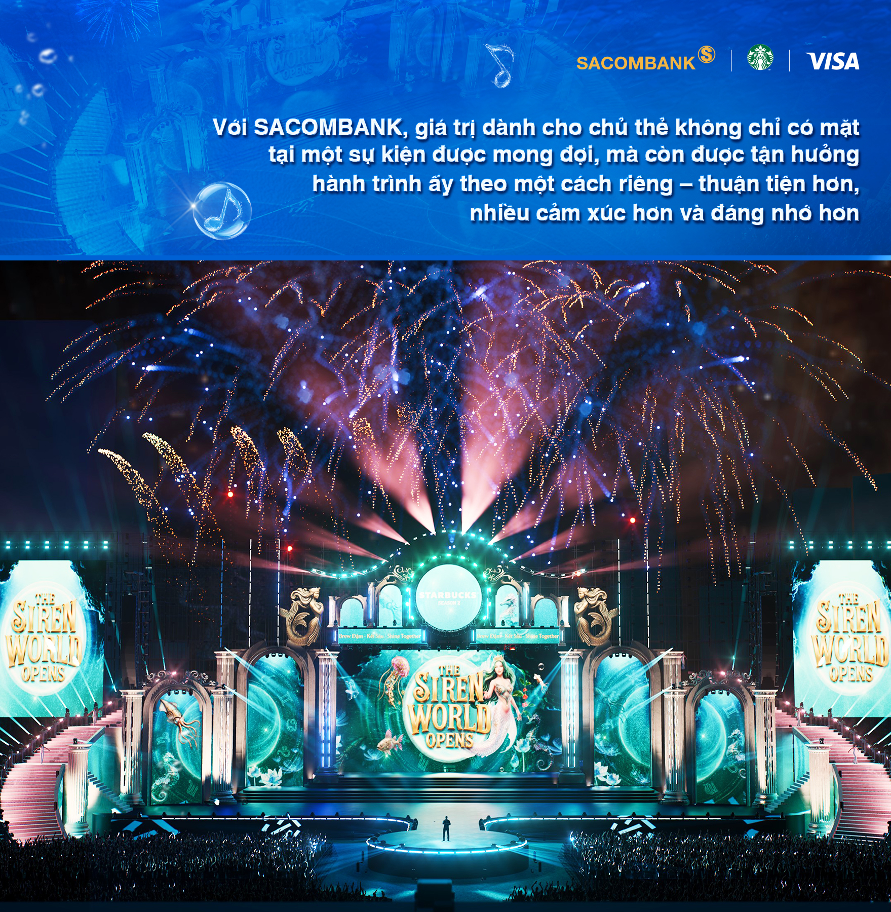 C&oacute; g&igrave; trong h&agrave;nh tr&igrave;nh d&agrave;nh ri&ecirc;ng cho chủ thẻ SACOMBANK Visa tại The Siren World Opens 2026? - Ảnh 6.