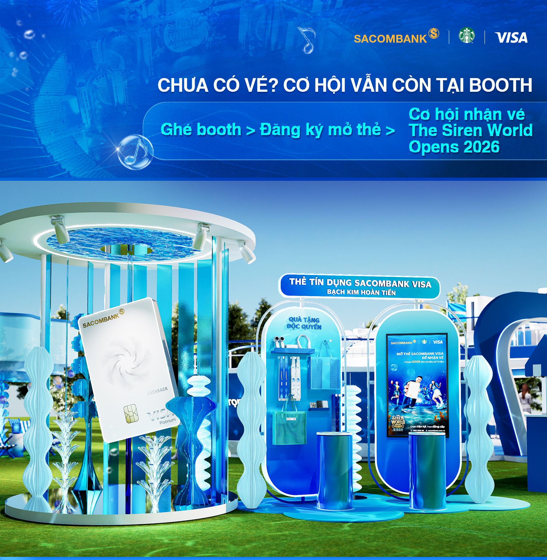 C&oacute; g&igrave; trong h&agrave;nh tr&igrave;nh d&agrave;nh ri&ecirc;ng cho chủ thẻ SACOMBANK Visa tại The Siren World Opens 2026? - Ảnh 7.