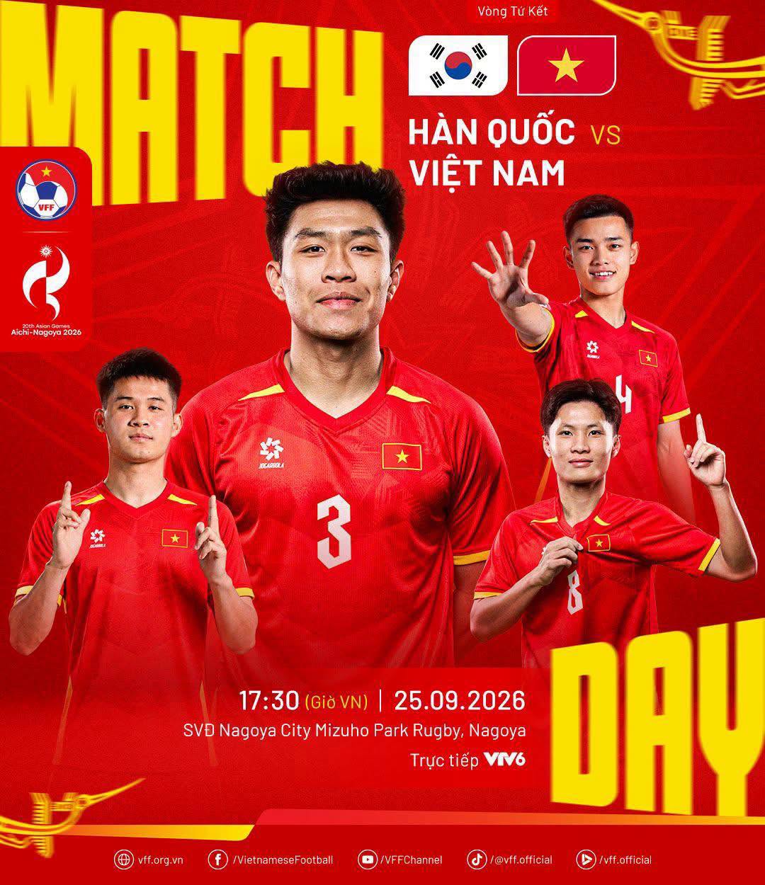 Diến biến U23 Việt Nam đấu U23 H&agrave;n Quốc tại tứ kết ASIAD 2026: Quyết gi&agrave;nh chiến thắng - Ảnh 2.