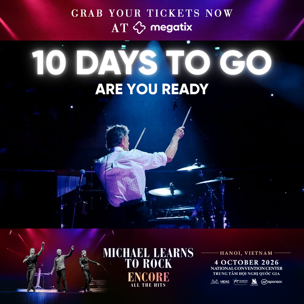 Chỉ c&ograve;n 10 ng&agrave;y: Đếm ngược đến đ&ecirc;m nhạc Encore: All The Hits Vietnam 2026 của Michael Learns To Rock tại H&agrave; Nội - Ảnh 1.