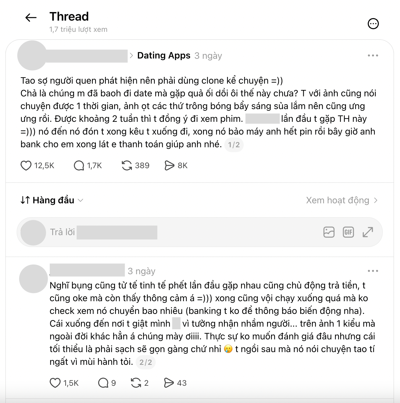 M&agrave;n &ldquo;review đi date&rdquo; ầm ĩ khắp Threads: Bạn trai nổ sắp đi T&acirc;y nhưng h&oacute;a ra l&agrave; T&acirc;y Hồ, ting ting 200k bao bill m&agrave; h&oacute;a đơn tận 500k- Ảnh 1.