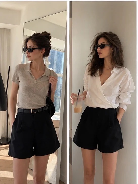 8 công thức phối đồ không thể sai với quần short đen- Ảnh 4.
