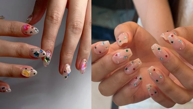 M&oacute;ng đ&iacute;nh đ&aacute; m&agrave;u đang g&acirc;y sốt: 6 c&aacute;ch biến bộ nail lấp l&aacute;nh th&agrave;nh điểm nhấn c&oacute; gu- Ảnh 2.