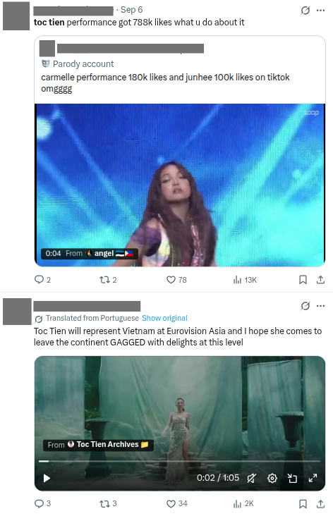 T&oacute;c Ti&ecirc;n v&agrave; Eurovision Asia c&oacute; li&ecirc;n hệ g&igrave; m&agrave; khiến d&acirc;n mạng quốc tế ph&aacute;t cuồng - Ảnh 3.