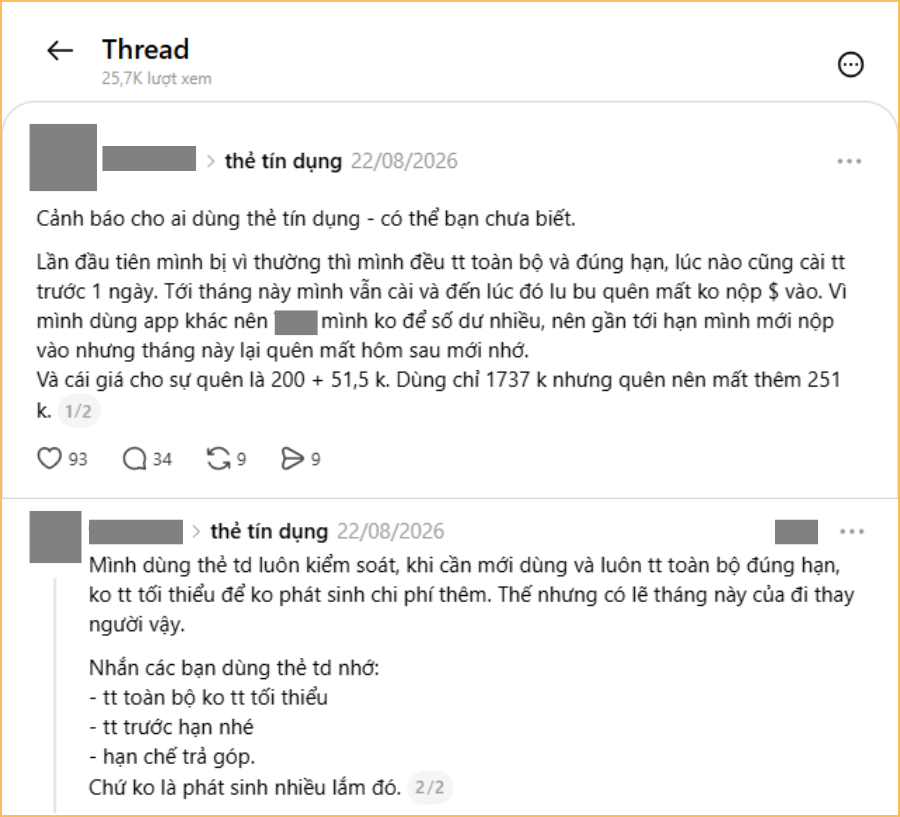 Chậm thanh to&aacute;n thẻ 1 ng&agrave;y, c&ocirc; g&aacute;i &ldquo;bị phạt&rdquo; 251.547 đồng: Lưu &yacute; quan trọng khi d&ugrave;ng thẻ t&iacute;n dụng!- Ảnh 1.