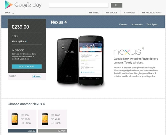 Nexus 4 và Nexus 10 chính thức lên kệ 4