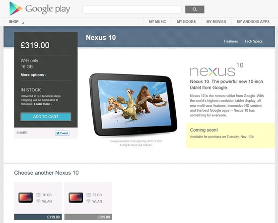 Nexus 4 và Nexus 10 chính thức lên kệ 5