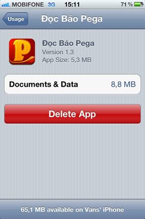 Pega trên iOS phiên bản 1.3 5