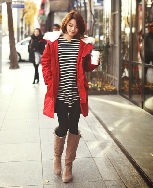 Học Jiyoung - KARA c&aacute;ch "mix&match" &aacute;o ấm cho m&ugrave;a lạnh 10