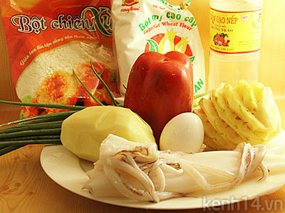 Mực chiên xù sốt dứa giòn chua ngon ngọt 