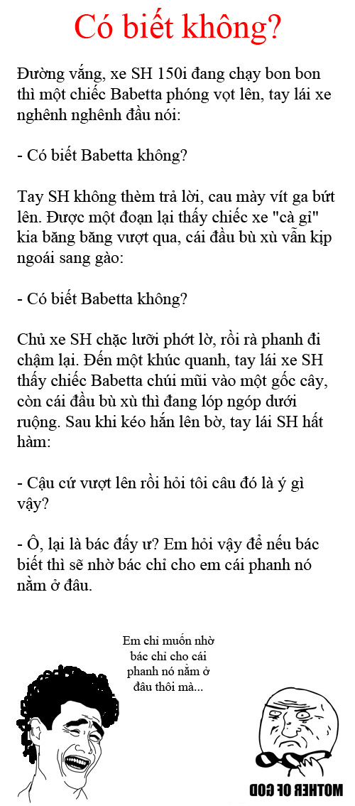 [Truyện cười] Có biết không?