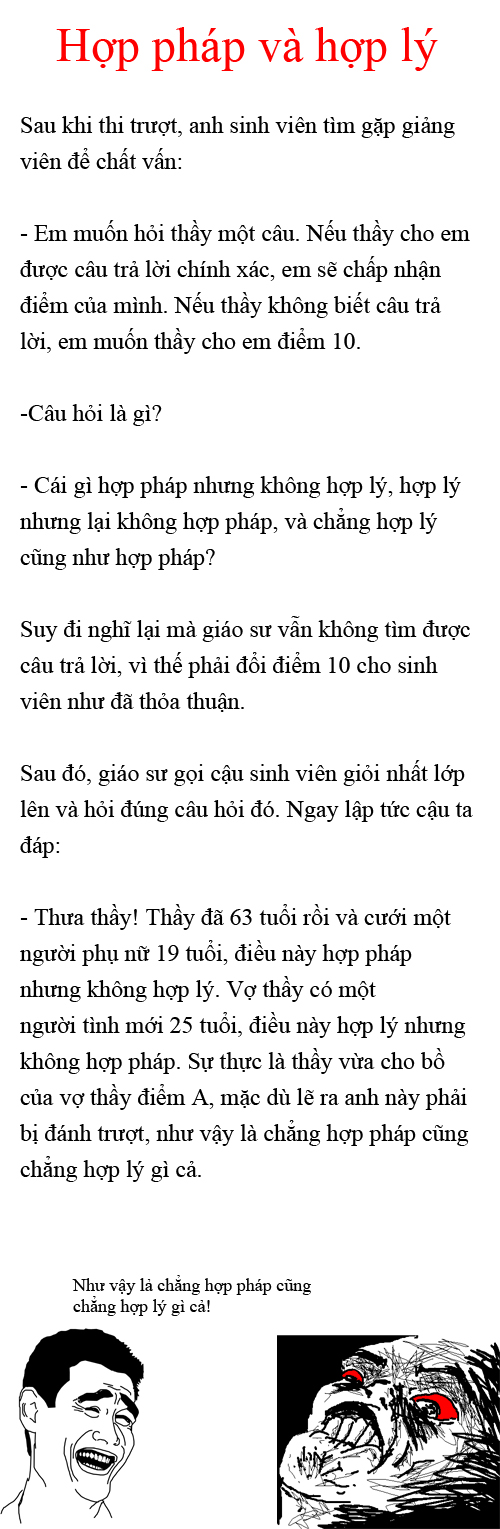 [Truyện cười] Hợp pháp và hợp lý