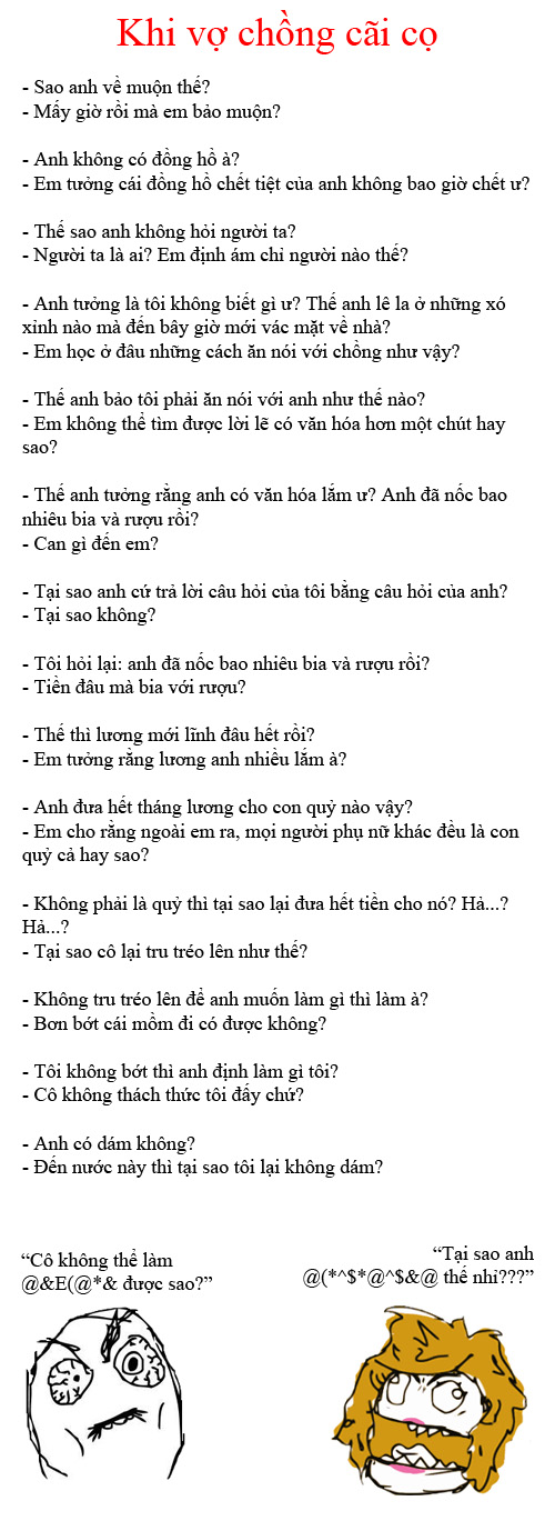 [Truyện cười] Khi vợ chồng cãi cọ 1