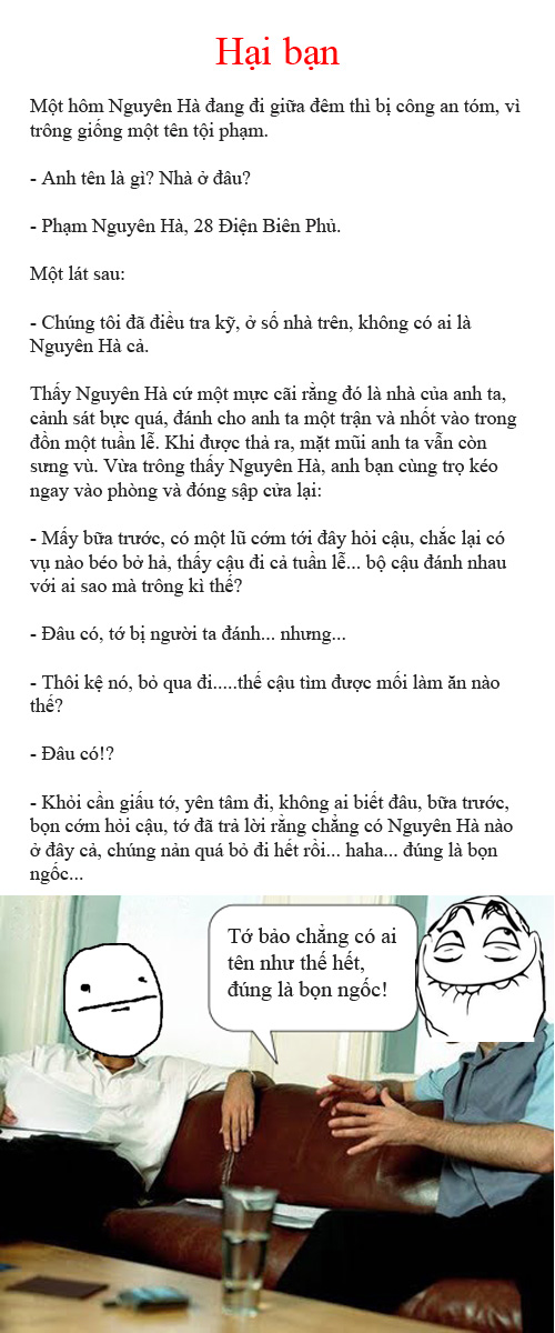 [Truyện cười] Hại bạn 1