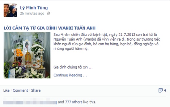 Đám tang Wanbi Tuấn Anh phủ "màu trắng" Facebook sao tuần qua 8