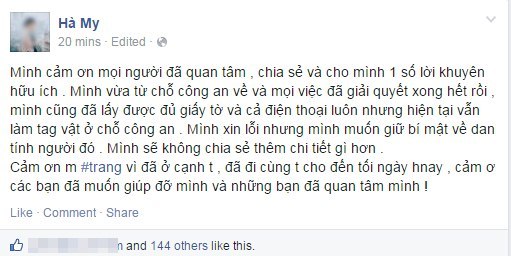 Nữ sinh Hà Nội bị "đòi pass iPhone" đã tìm lại được giấy tờ và điện thoại 1