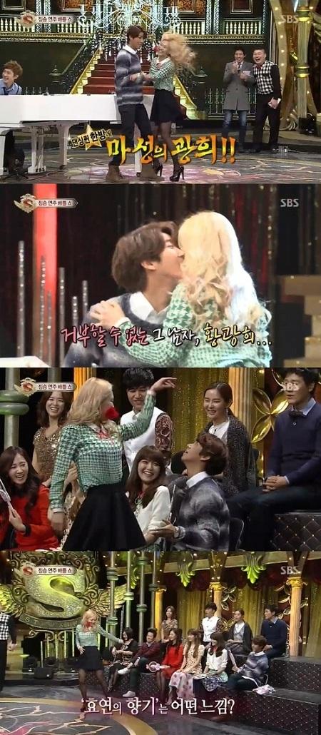 Hyoyeon (SNSD) và Kwanghee (ZE:A) suýt "môi kề môi" khi nhảy Tango 1