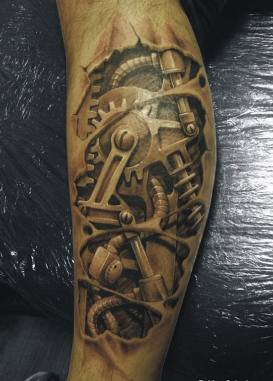 Biker get Tattoo 3D Ohlins Shock on the leg  Great Tattoo  YouTube