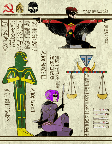 Chân dung siêu anh hùng vẽ lại theo kiểu tranh tượng hình Ai Cập cổ đại 7