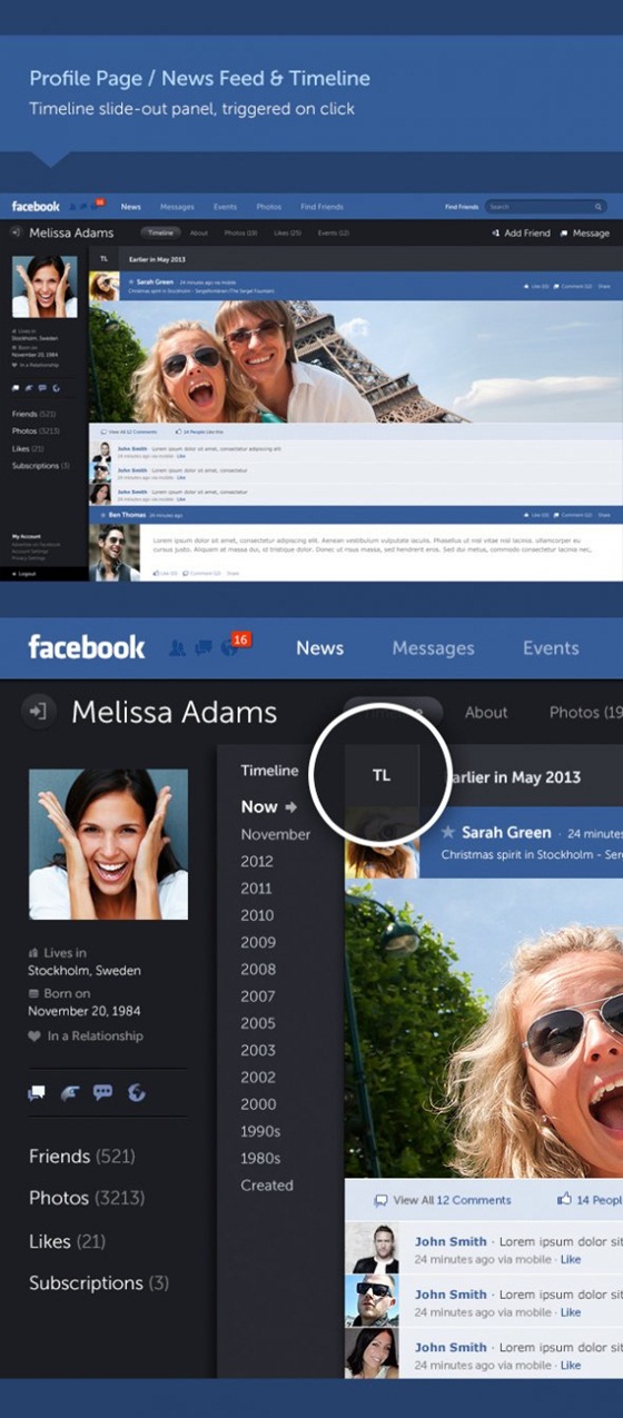 Giao diện Facebook "t&aacute;i thiết kế" đẹp mắt 8
