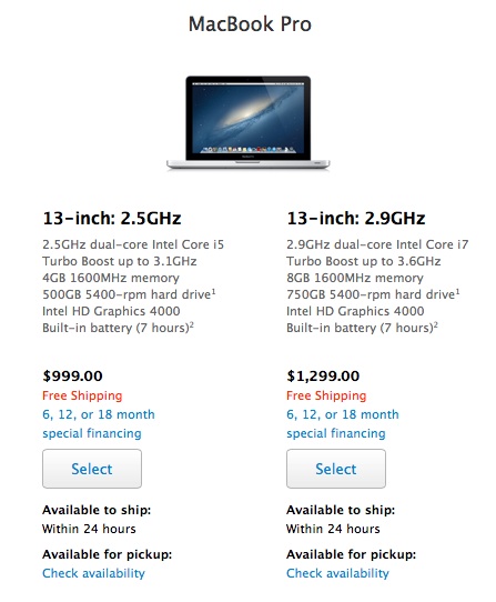 Apple tiếp tục giảm giá dòng Macbook Pro 13 inch màn hình thường 2