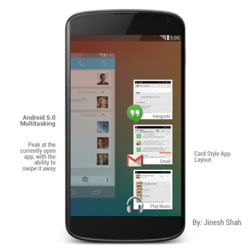 Android 5.0 Key Lime Pie với thiết kế "phẳng", dạng thẻ 5