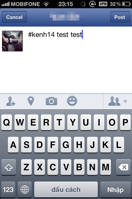 Facebook cập nhật tính năng hashtag, status hình ảnh trên di động 1