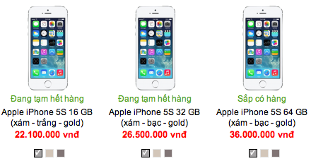 iPhone 5S v&agrave; iPhone 5C h&agrave;ng x&aacute;ch tay đồng loạt giảm gi&aacute; 3