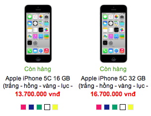 iPhone 5S và iPhone 5C hàng xách tay đồng loạt giảm giá 4