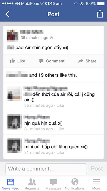 Cư dân Facebook "phát cuồng" vì iPad Air 8