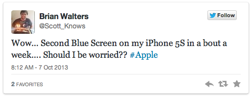 iPhone 5S gặp phải lỗi giống hệt... Windows 2