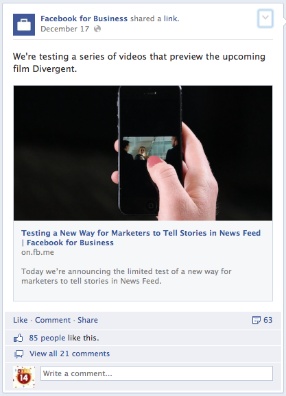 Facebook chính thức triển khai quảng cáo dạng video 1