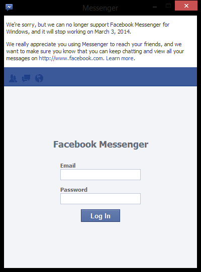 Facebook dừng cung cấp Facebook Messenger cho người dùng Windows và Firefox 1
