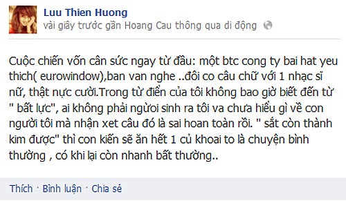 Lưu Thiên Hương vẫn bức xúc với kết quả xử lý giải thưởng tiền tỷ 2