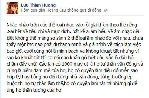 Lưu Thiên Hương vẫn bức xúc với kết quả xử lý giải thưởng tiền tỷ 3