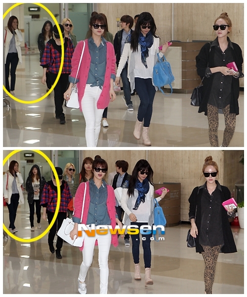 Taeyeon, YoonA (SNSD) trốn paparazzi ở sân bay 1