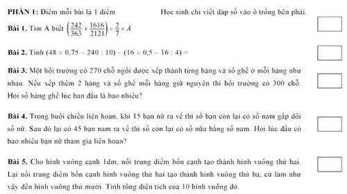 Xem đề thi vào lớp 6 trường chuyên Amsterdam 4