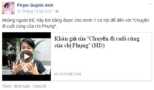 "Chuyến Đi Cuối Cùng Của Chị Phụng": Hiện tượng "phòng vé" mùa cuối năm 14