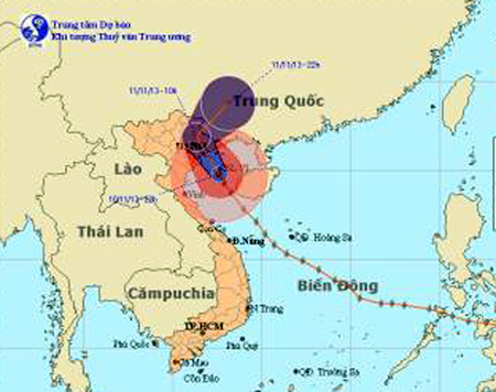 Trong 12h tới, bão Haiyan sẽ suy yếu thành áp thấp nhiệt đới 1
