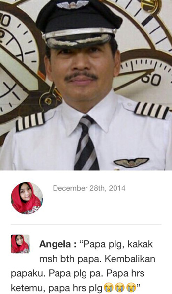 Vợ và con gái cơ trưởng máy bay mất tích AirAsia hoàn toàn suy sụp 1