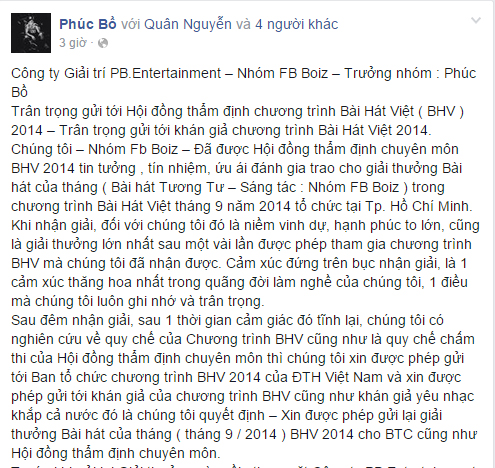 FB Boiz trả giải thưởng Bài hát Việt vì... sáng tác trên beat nước ngoài 1