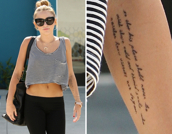 Miley Cyrus shows off her new tattoo 2